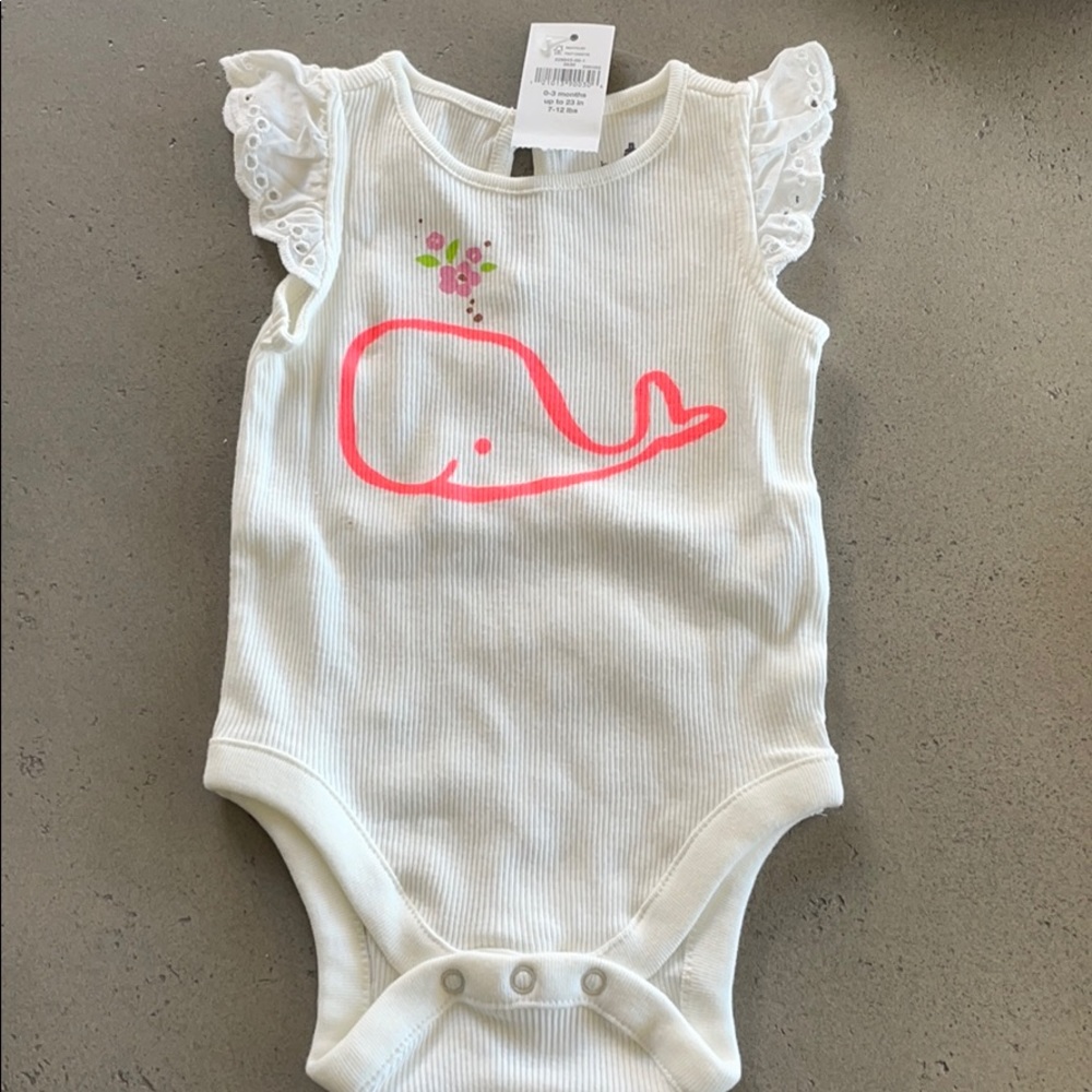 NWT Baby Gap Onesie with eyelet ruffle sleeve
